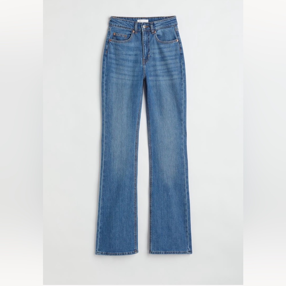 Denim Blue Flared High Jeans Sz 2 New
